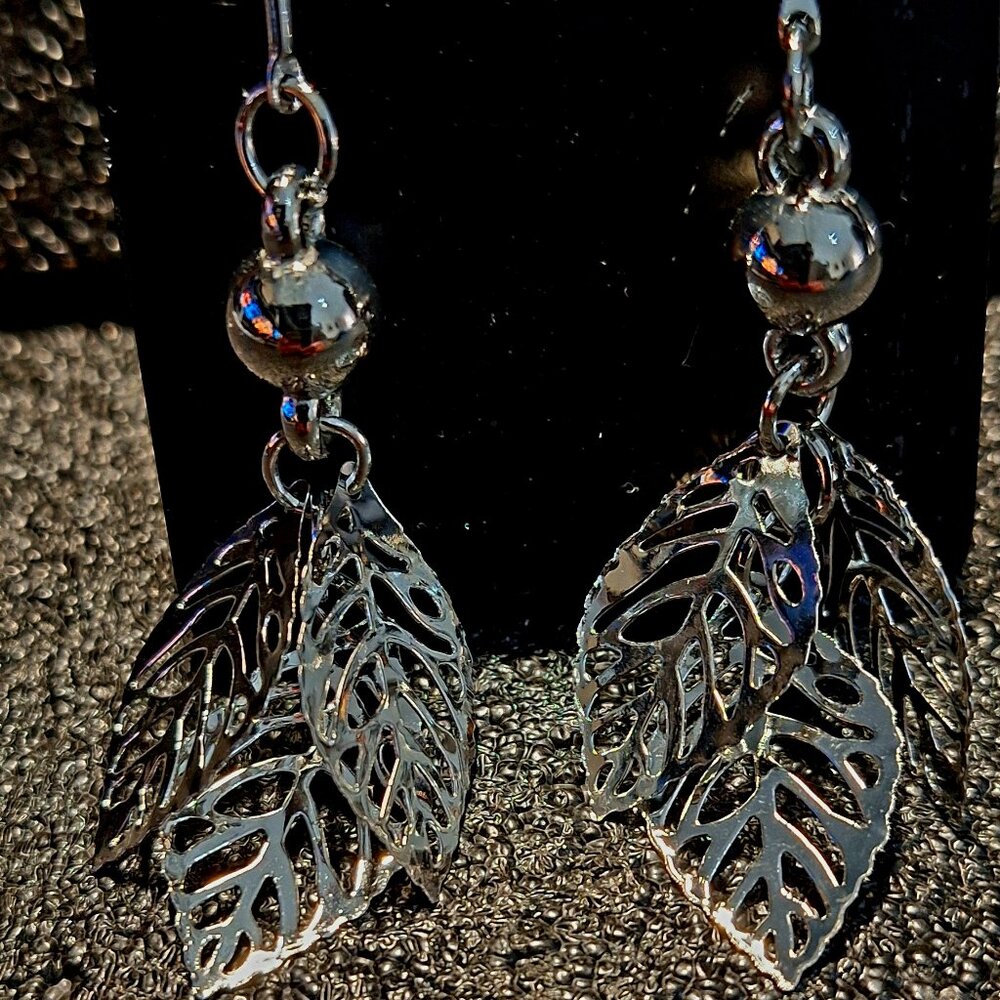 Stainless Steel Silver Chandelier Earrings